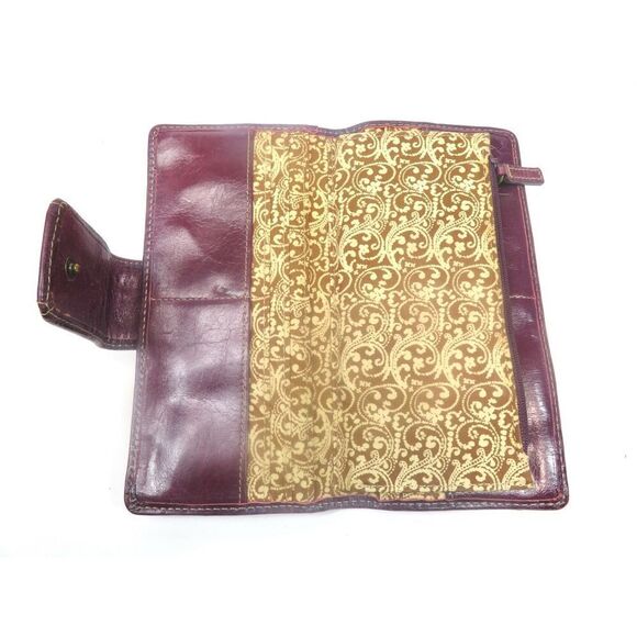 Fossil Vintage Dark Purple Ruched Leather Long Wallet - Picture 3 of 11